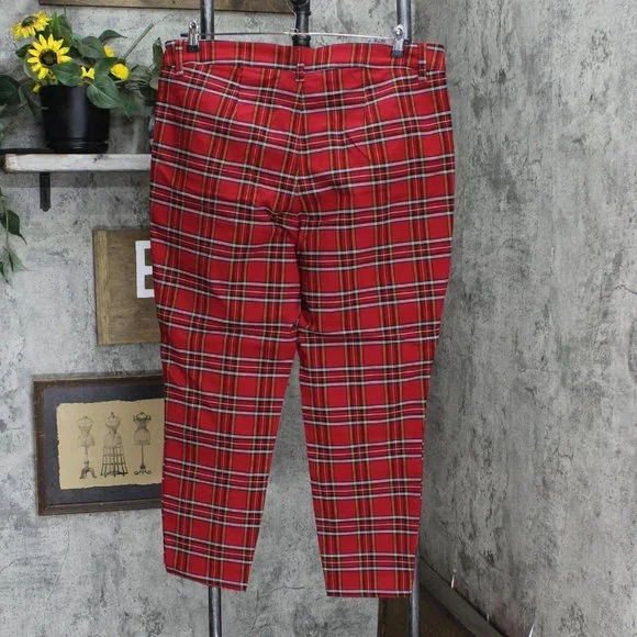 NWT Tommy Hilfiger Plus Size Tribeca Skinny Pants W2XKT551 20W Red Multi - Picture 3 of 6